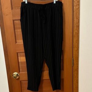Black Striped Women's Pants